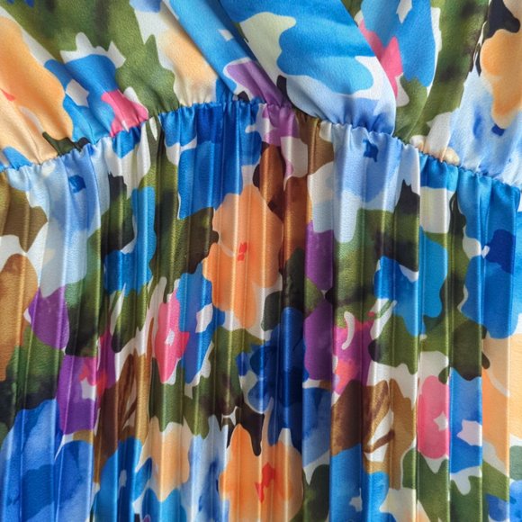 Blue Floral Midi Dress - Picture 4 of 6